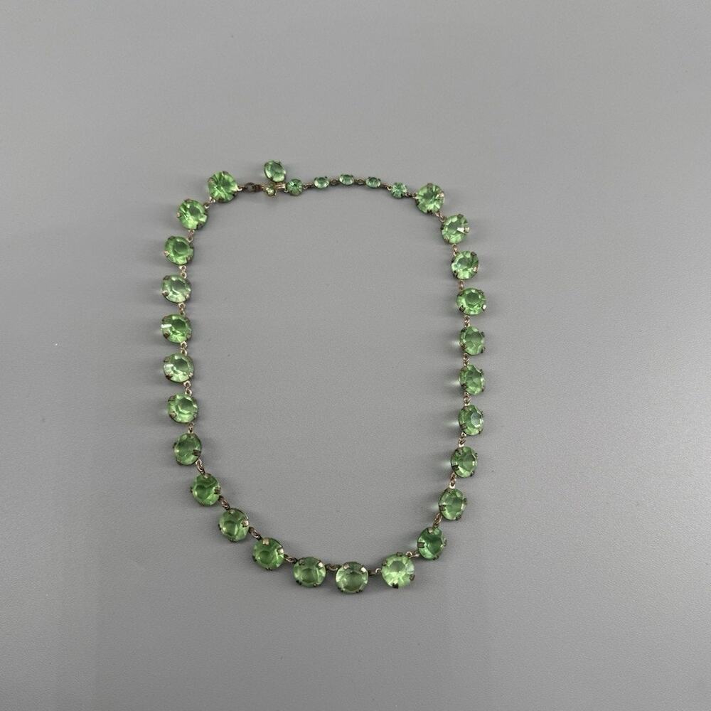 Antique Art Deco Mixed UV Reactive Glass Rivière Necklace Uranium Manganese UV - Picture 8 of 16